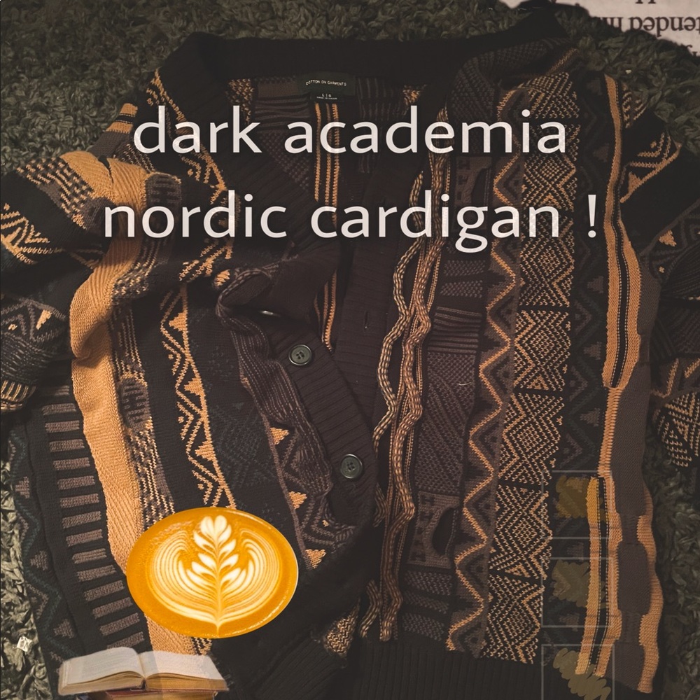 dark academia nordic cardigan